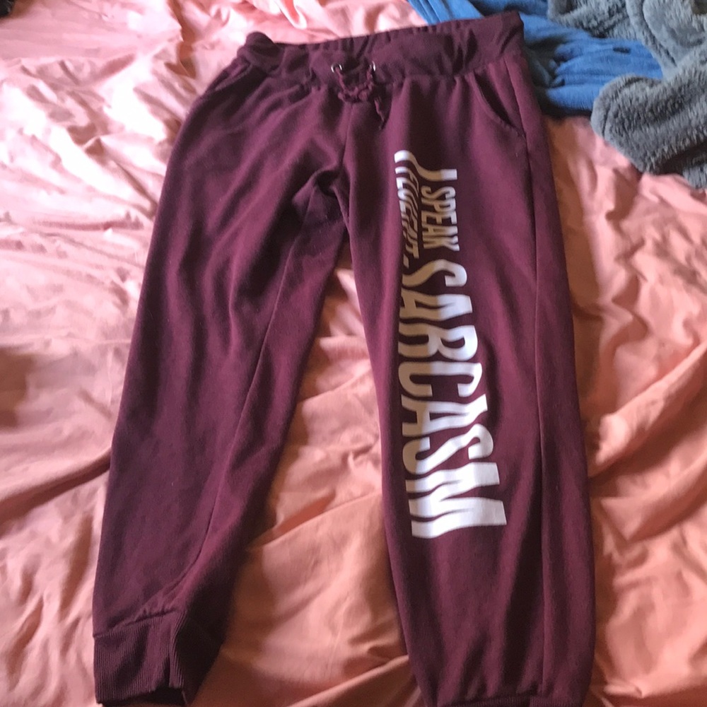 Dark red joggers